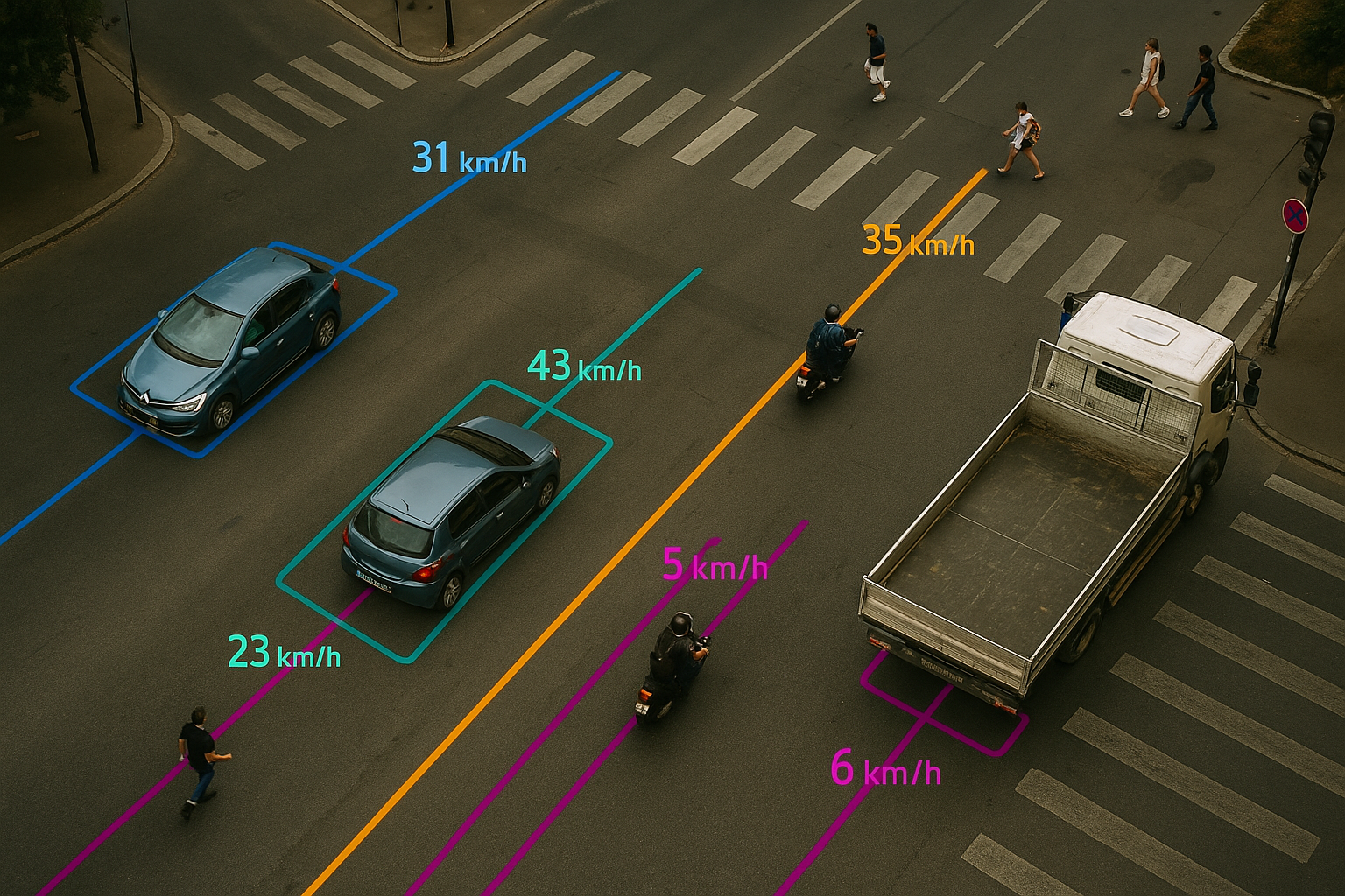 Trajectoires et vitesses IA